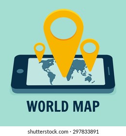 Smartphone gps navigation icon. Vector illustration