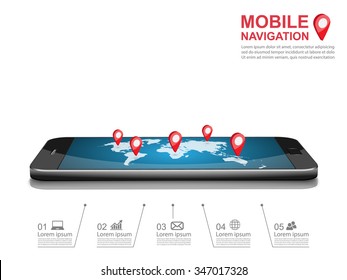 Smartphone gps navigation icon. Vector illustration