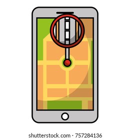 smartphone gps navigation map and pin road app