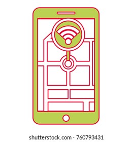 smartphone gps navigation map and pin wifi app