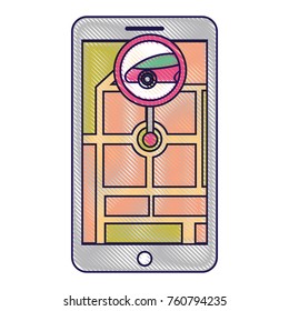 smartphone gps navigation map and pin car app