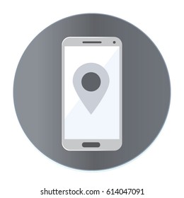 smartphone gps navigator on screen