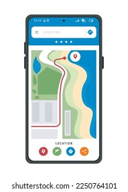 smartphone with gps service icon