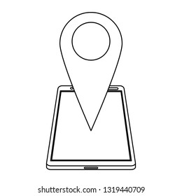Smartphone with gps tracking black and white