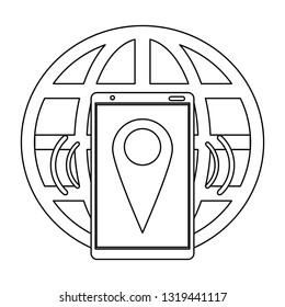 Smartphone with gps tracking black and white