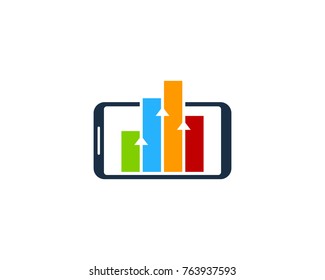 Smartphone Graph Icon Logo Design Element