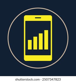 Smartphone graph trendy icon smooth abstract vector illustration colorful artwork beautiful design.eps