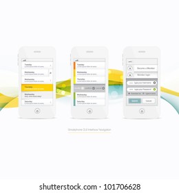Smartphone Graphic GUI Navigation Menu Elements
