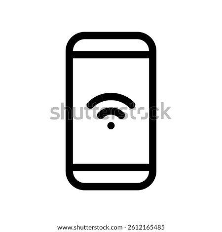 Smartphone graphic indicating active internet connection via a wireless network poin
