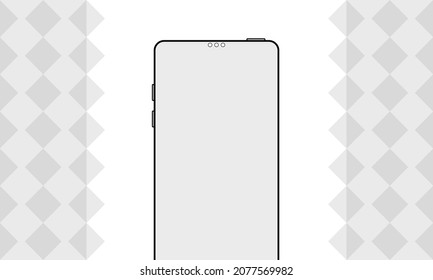 smartphone gray screen blank There is a diamond pattern on the side. trapezoid 