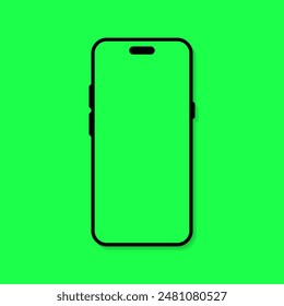 Smartphone with green screen icon. Phone mockup illustration