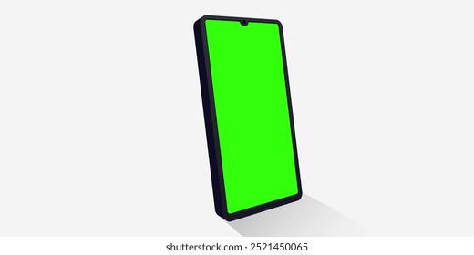 El teléfono inteligente con pantalla verde es adecuado para Elementos de maquetas publicitarias y publicaciones en redes sociales.