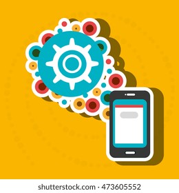 smartphone group online apps vector illustration eps 10