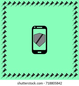 Smartphone guard icon, cellphone security vector illustration