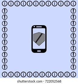 Smartphone guard icon, cellphone security vector illustration