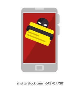 smartphone with Hacker avatar character