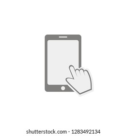 Smartphone with hand cursor icon