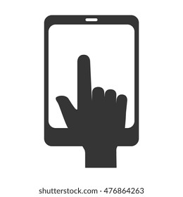smartphone hand digital isolated