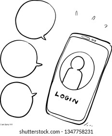 smartphone hand drawn