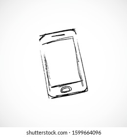 Smartphone hand drawn icon. Sketch symbols, vector illustration