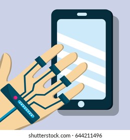 smartphone with hand element game to virtual reality