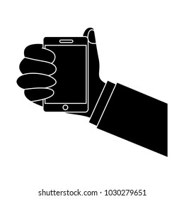 smartphone hand holding icon image 