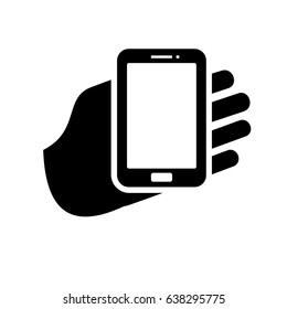 Smartphone with hand icon