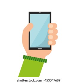 smartphone hand icon touchscreen phone illustration vector