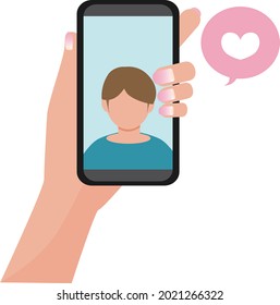 ilustración vectorial de mano de smartphone