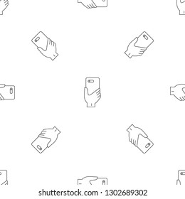 Smartphone hand pattern seamless vector repeat geometric for any web design