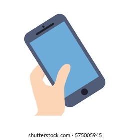 smartphone in the hand related icon, vector illustration