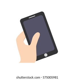 smartphone in the hand related icon, vector illustration