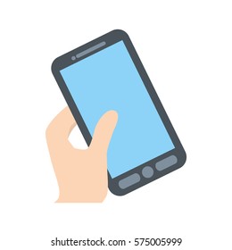 smartphone in the hand related icon, vector illustration