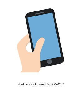 smartphone in the hand related icon, vector illustration