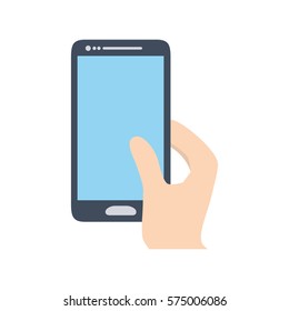 smartphone in the hand related icon, vector illustration