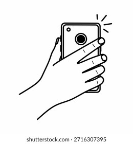 Smartphone en mano para selfie