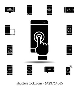 smartphone, hand, sensor, phone icon. Simple glyph, flat vector element of Smartphone icons set for UI and UX, website or mobile application