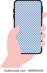 Smartphone in der Hand einfache Symbol. Vektorgrafik