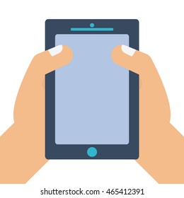 smartphone hand technology gadget icon. Isolated and flat illustration. Vector graphic