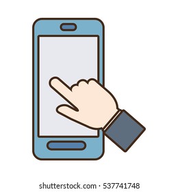 smartphone hand touch payment digital vector illustration eps 10