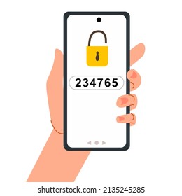 Smartphone in hand. Two-factor authentication. A message with a code.