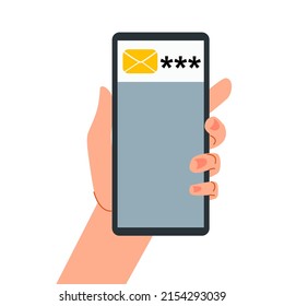 Smartphone in hand. Two-factor authentication. A message with a code.