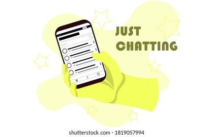 Ilustración gráfica de Smartphone y vector de mano para su recurso de fondo o banner