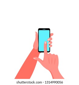 Smartphone in hand. Vector illustration