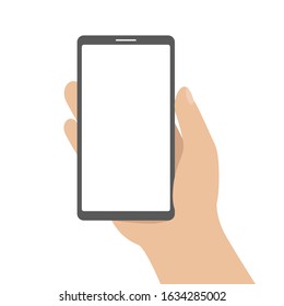 Smartphone in hand. Vector illustration.