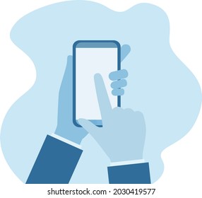 smartphone and hand vector illustration