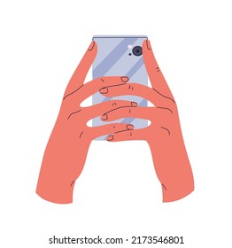 Smartphone in der Hand. Vektorgrafik.