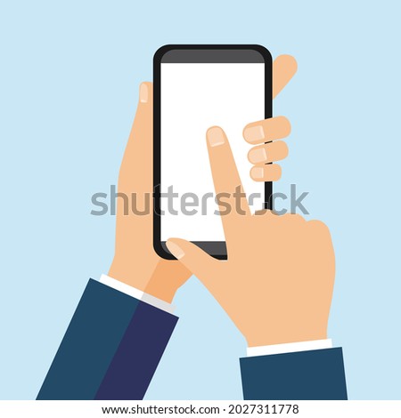 smartphone and hand vector illustration