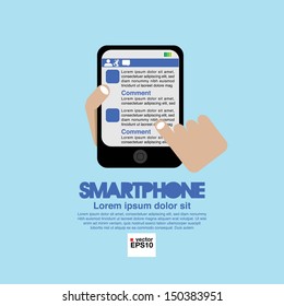 Smartphone in Hand Vector Illustration.EPS10