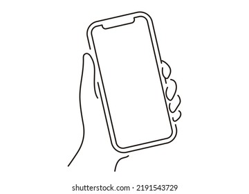 Ilustración de líneas de Smartphone y vector manual